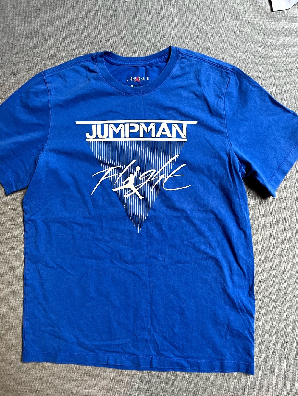 Jordan Flight Jumpman Short Sleeve Cotton Blue T-Shirt Men's size  Large